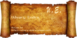 Udvary Endre névjegykártya