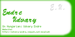 endre udvary business card